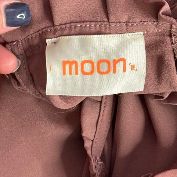 Moon Mauve Black Sleeveless Blouse Lace Insert Semi Sheer Women's Small GUC - Picture 6 of 9